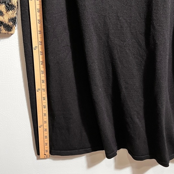 Spense Black Sweater Dress with Leopard Print Details Large - Picture 4 of 8